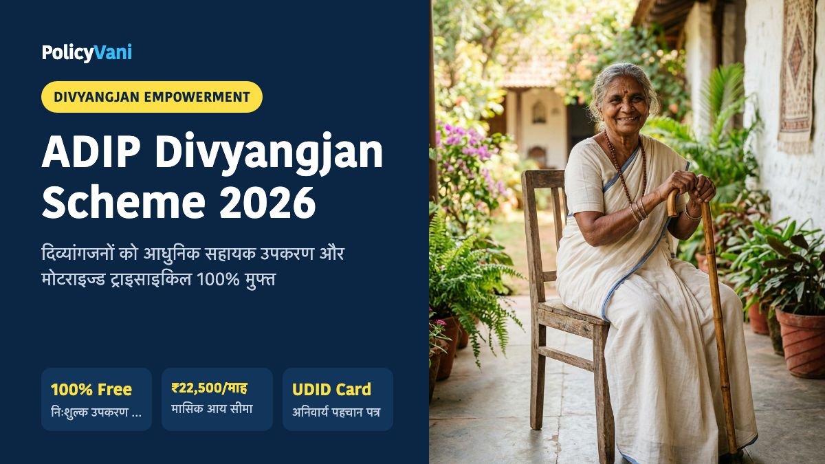 ADIP Scheme 2026: दिव्यांगजनों को मुफ्त मोटराइज्ड ट्राइसाइकिल व सहायक उपकरण — आवेदन व पात्रता