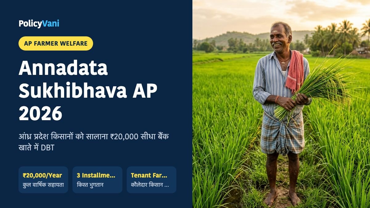 Annadata Sukhibhava Scheme AP 2026: किसानों को ₹20,000 वार्षिक सहायता व किस्त नियम
