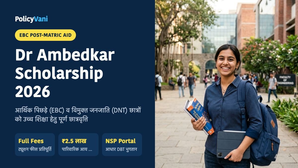 Dr. Ambedkar Post-Matric Scholarship 2026: EBC व DNT छात्रों को उच्च शिक्षा हेतु छात्रवृत्ति — पात्रता व OTR