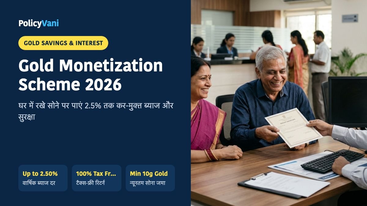 Gold Monetization Scheme (GMS) 2026: घर में रखे सोने पर 2.5% ब्याज व टैक्स छूट