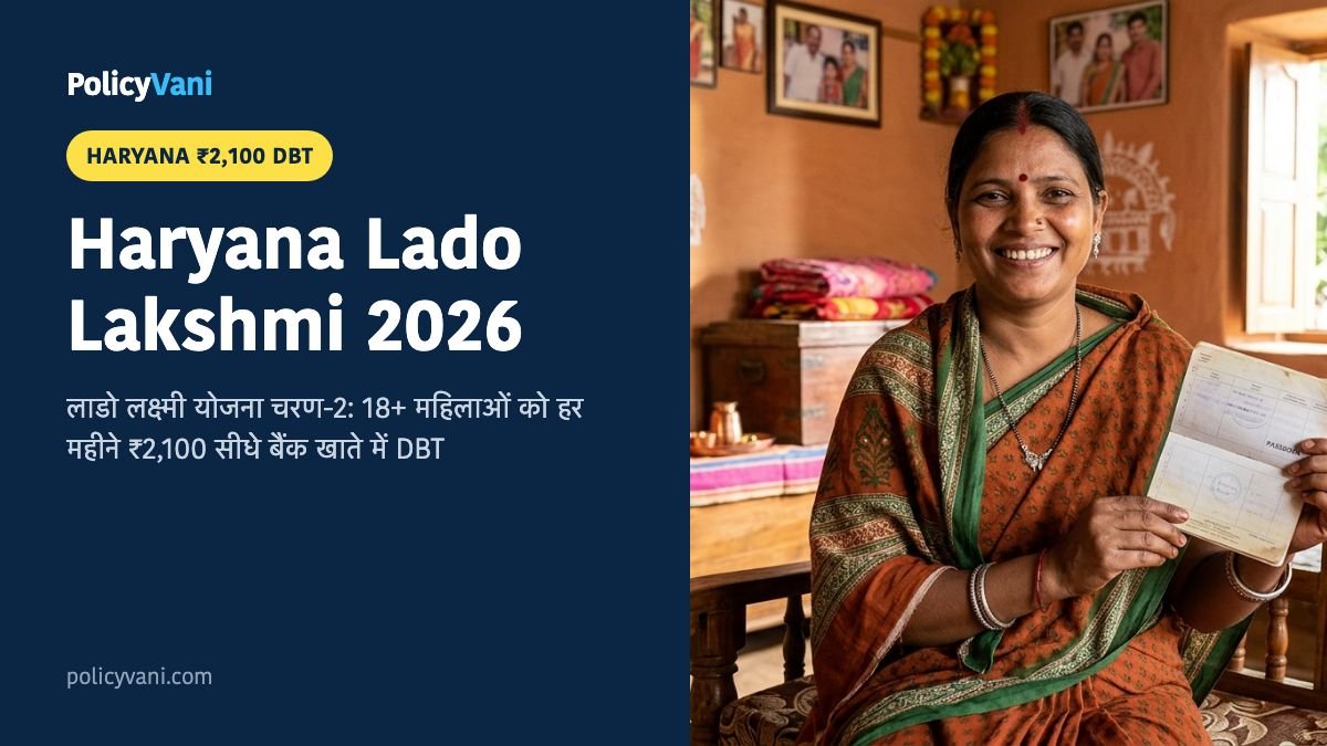 Haryana Lado Lakshmi Yojana (Phase 2) 2026: महिलाओं को हर महीने ₹2,100 की आर्थिक सहायता, आय सीमा बढ़कर ₹1.80 लाख