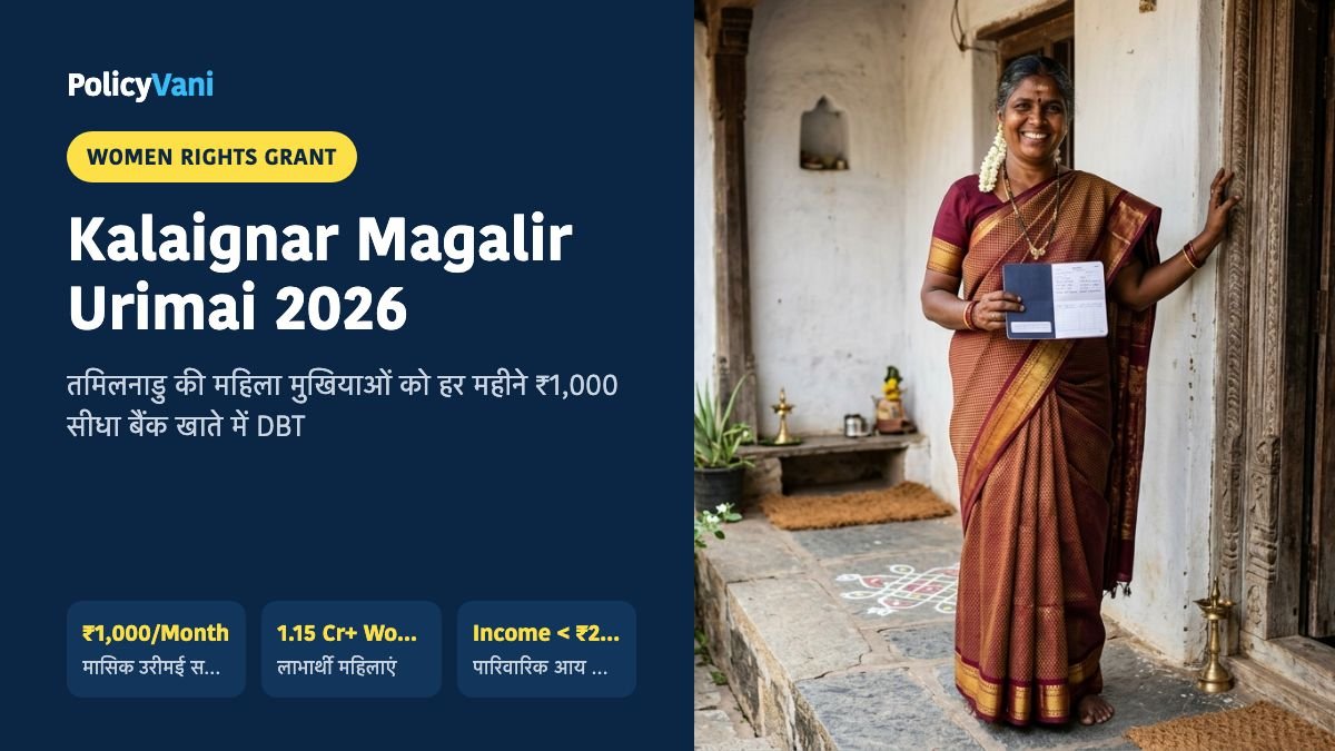 Kalaignar Magalir Urimai Thittam 2026: तमिलनाडु महिलाओं को ₹1,000 मासिक सहायता नियम