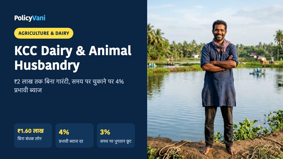 Kisan Credit Card (KCC) 2026: केसीसी पशुपालन व डेयरी लोन ₹2 लाख तक बिना गारंटी, 4% ब्याज दर और ऑनलाइन आवेदन