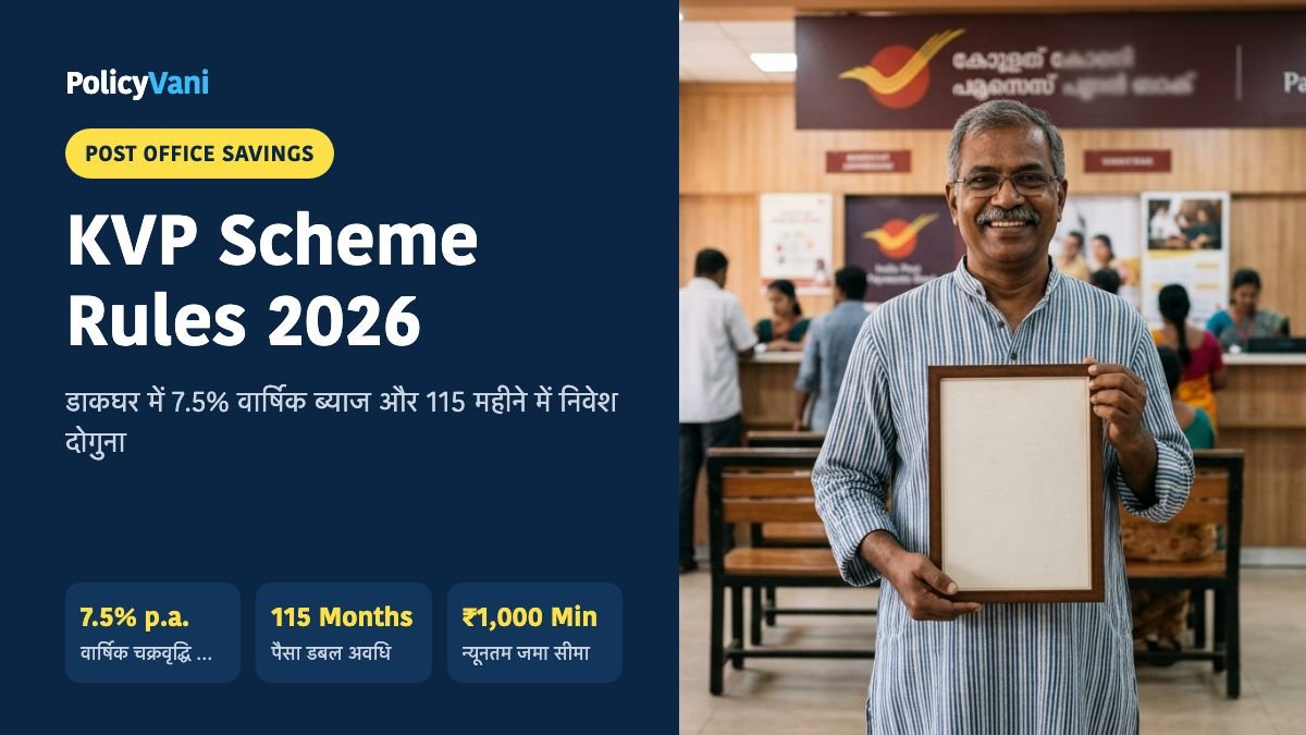 Kisan Vikas Patra (KVP) 2026: 7.5% ब्याज दर और 115 महीने में पैसा डबल नियम