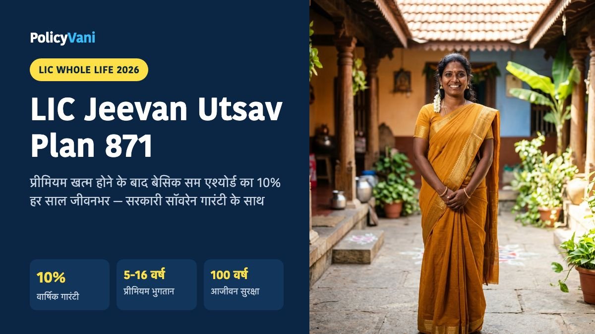 LIC Jeevan Utsav (Plan 871) 2026: 10% गारंटीड आजीवन इनकम, प्रीमियम चार्ट और मैच्योरिटी कैलकुलेशन