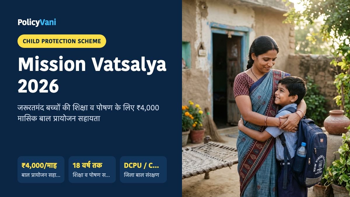 मिशन वात्सल्य योजना 2026: बेसहारा बच्चों को ₹4,000 मासिक सहायता — पात्रता व आवेदन प्रक्रिया