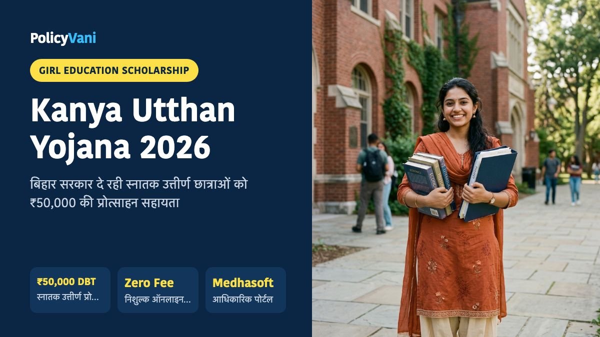 मुख्यमंत्री कन्या उत्थान योजना 2026: स्नातक पास छात्राओं को ₹50,000 — ऑनलाइन आवेदन व स्टेटस