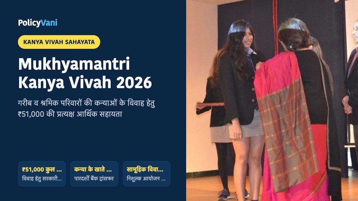मुख्यमंत्री कन्या विवाह योजना 2026: गरीब परिवारों की बेटियों की शादी हेतु ₹51,000 की आर्थिक सहायता — पात्रता व ऑनलाइन आवेदन