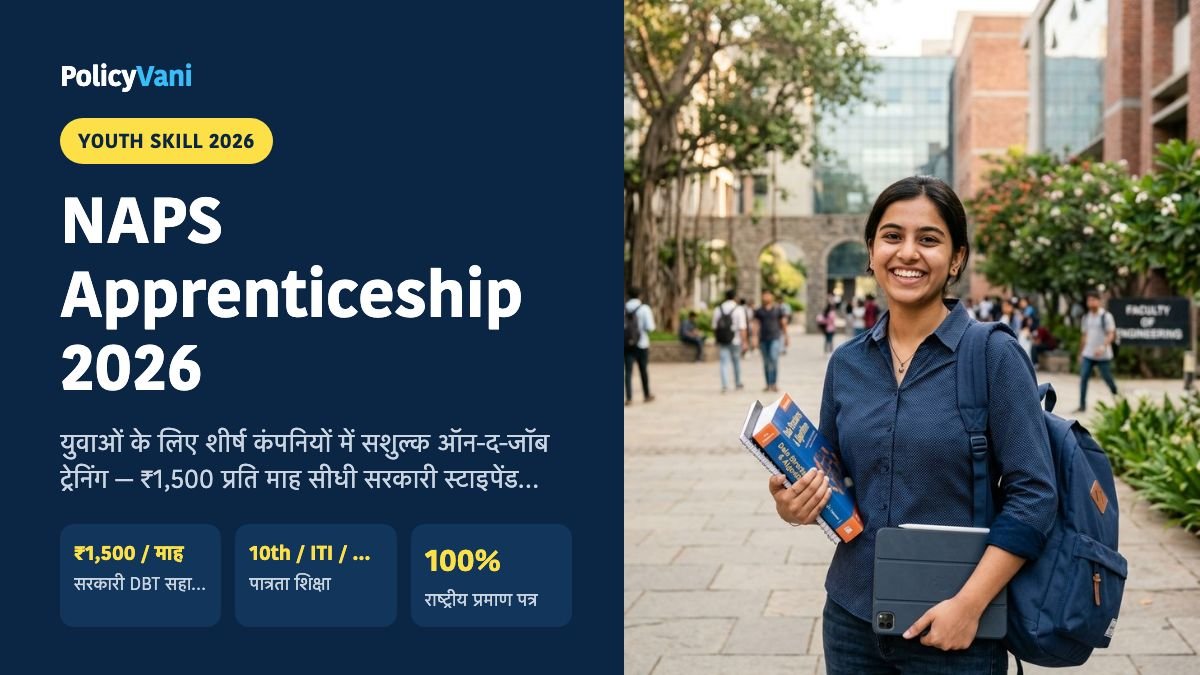 National Apprenticeship Scheme (NAPS) 2026: राष्ट्रीय अप्रेंटिसशिप योजना स्टाइपेंड, पोर्टल पंजीकरण और जॉब मेला