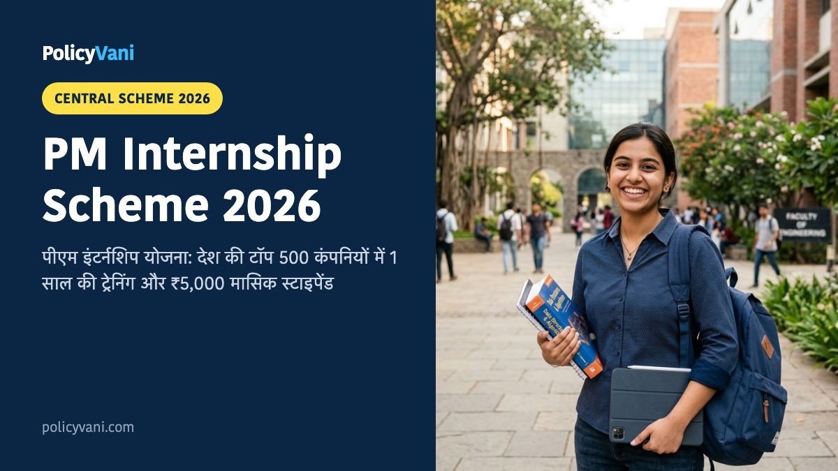 PM Internship Scheme 2026: पीएम इंटर्नशिप योजना ₹5000 मासिक स्टाइपेंड रजिस्ट्रेशन, टॉप 500 कंपनियां और चयन प्रक्रिया