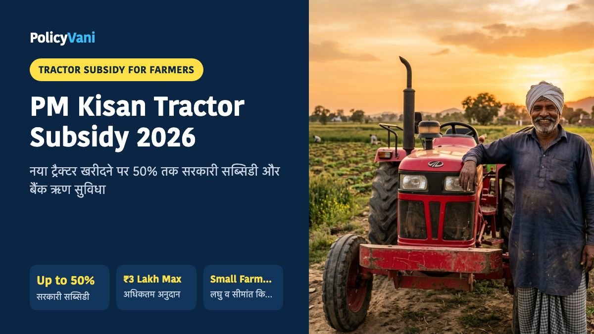 PM Kisan Tractor Subsidy Scheme 2026: नए ट्रैक्टर पर 50% सरकारी सब्सिडी नियम