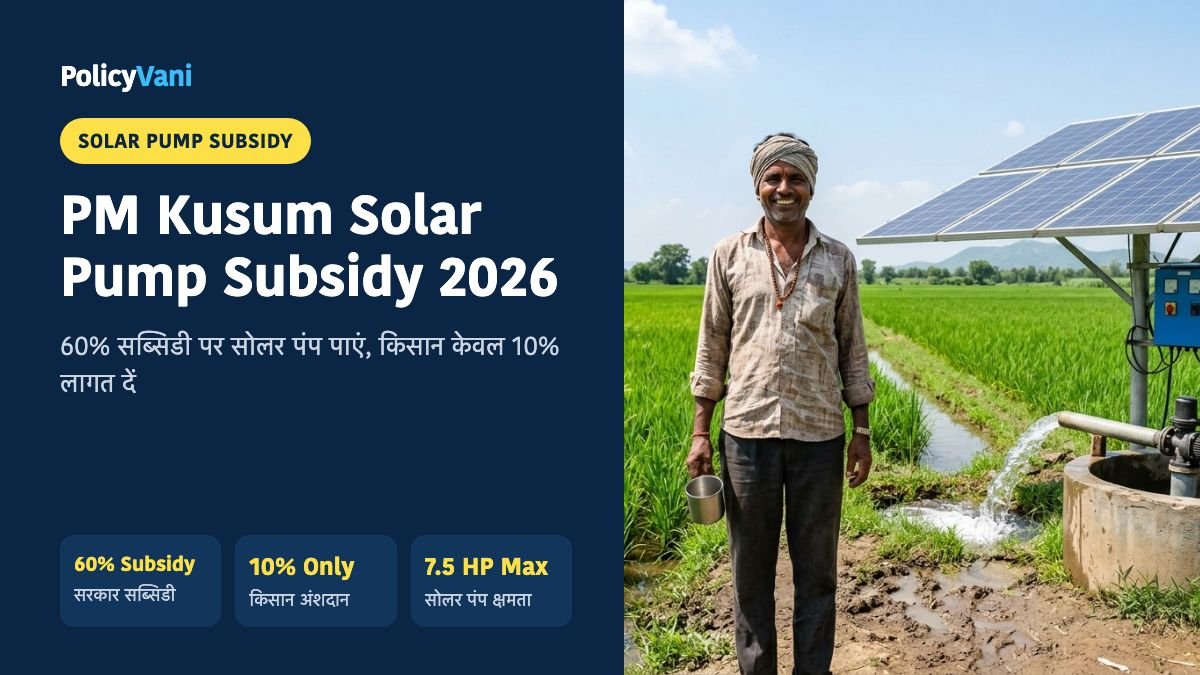 PM Kusum Scheme 2026: पीएम कुसुम योजना 60% सोलर पंप सब्सिडी नियम व ऑनलाइन आवेदन