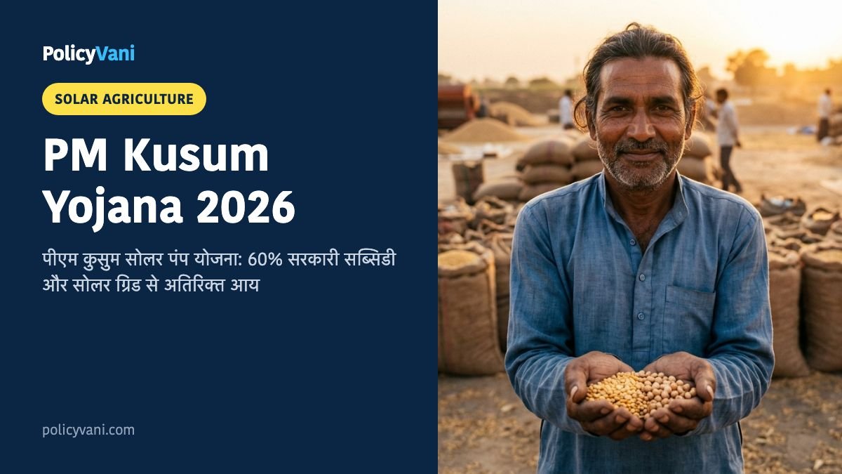 PM Kusum Yojana 2026: पीएम कुसुम योजना 60% सोलर पंप सब्सिडी और सौर ऊर्जा से अतिरिक्त कमाई
