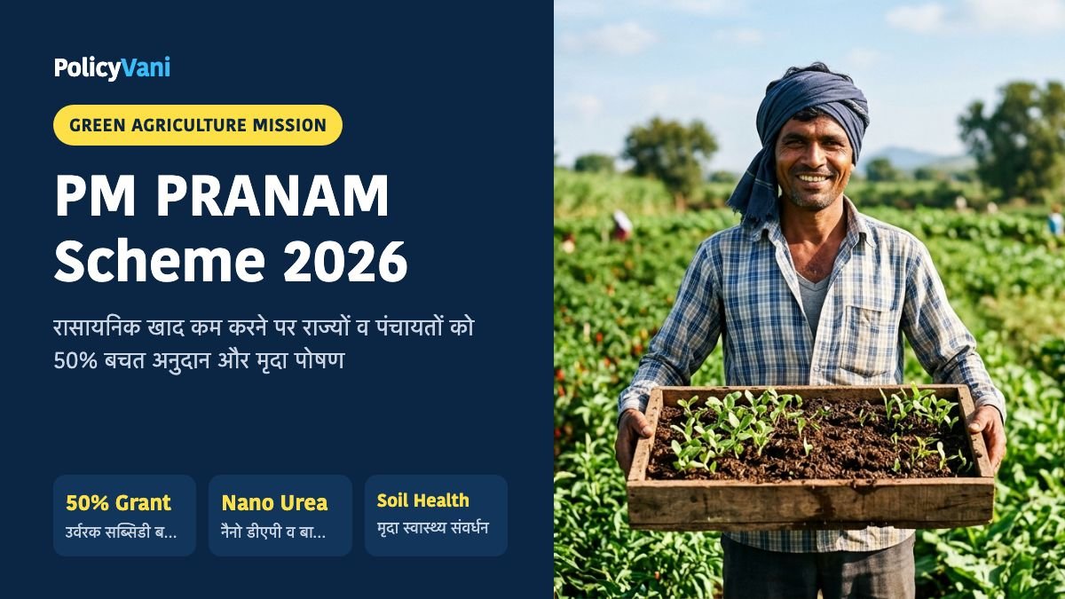 PM PRANAM Scheme 2026: रासायनिक खाद कटौती पर 50% सरकारी बचत अनुदान व बायो-उर्वरक संबल