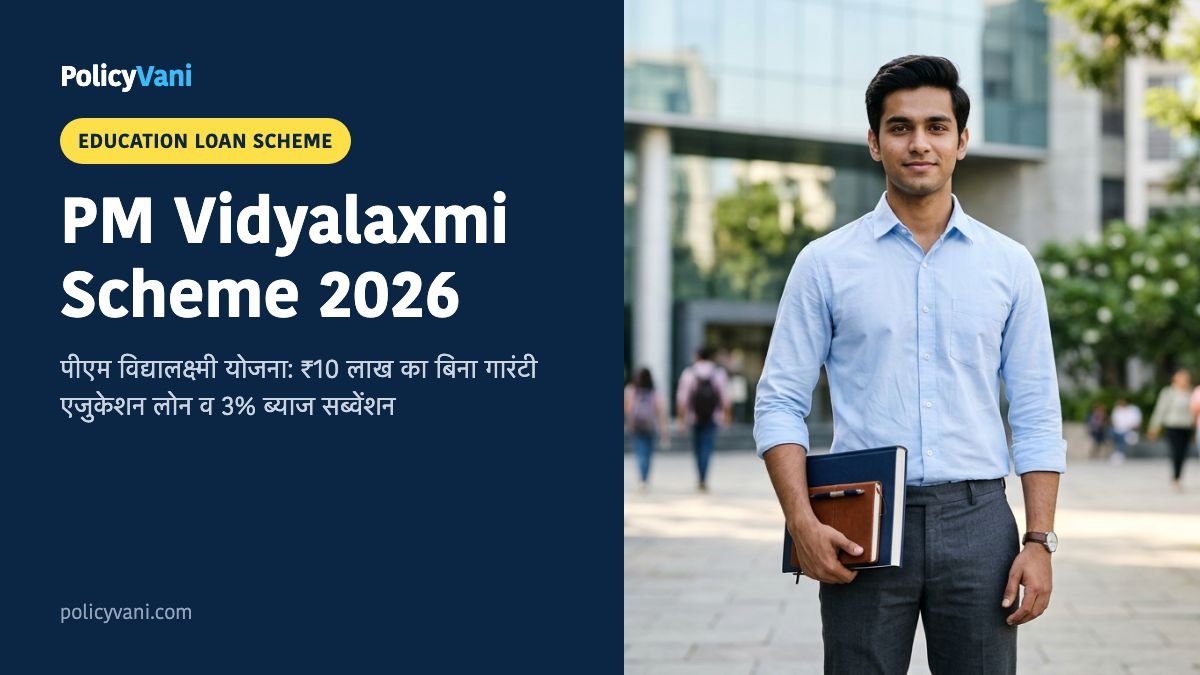 PM Vidyalaxmi Scheme 2026: पीएम विद्यालक्ष्मी योजना ₹10 लाख बिना गारंटी शिक्षा लोन और 3% ब्याज छूट