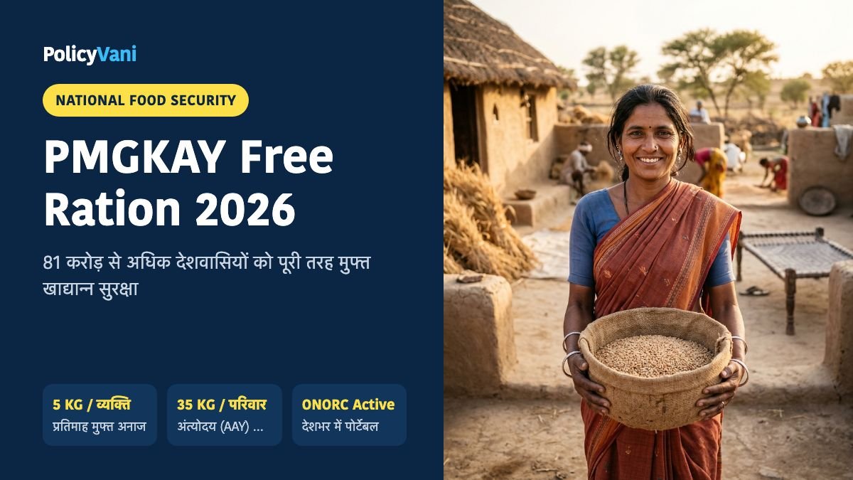 PM Garib Kalyan Anna Yojana (PMGKAY) 2026: 5 किलो मुफ्त राशन, ई-केवाईसी व वन नेशन राशन कार्ड नियम
