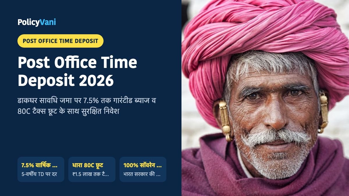 पोस्ट ऑफिस टाइम डिपॉजिट 2026: 1, 2, 3 व 5 साल की एफडी ब्याज दरें (7.5%), टैक्स छूट व मैच्योरिटी नियम — POTD कैलकुलेटर