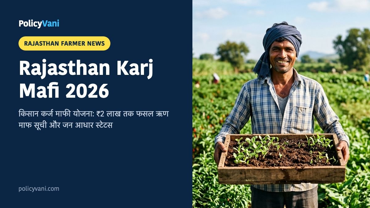 Rajasthan Kisan Karj Mafi Yojana 2026: राजस्थान किसान कर्ज माफी योजना ₹2 लाख तक ऋण माफ सूची और स्टेटस देखें