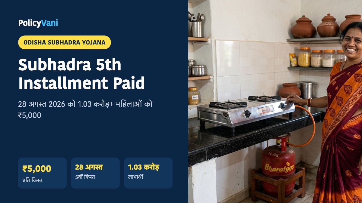 Subhadra Yojana Odisha 2026: 5वीं किस्त ₹5,000 जारी (28 अगस्त), अगली किस्त, लाभार्थी सूची और DBT स्टेटस
