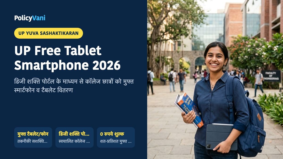 यूपी फ्री स्मार्टफोन व टैबलेट योजना 2026: डिजी शक्ति पोर्टल से अंतिम वर्ष छात्रों को मुफ्त वितरण — नियम व पात्रता
