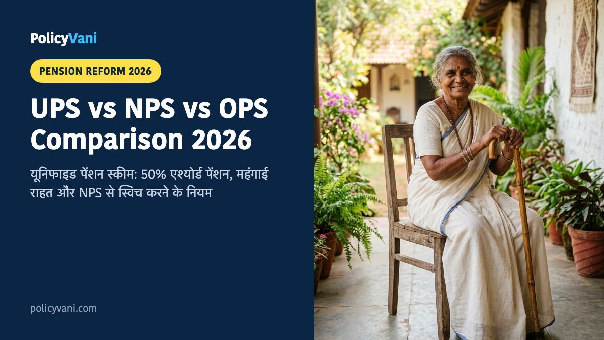 UPS vs NPS vs OPS 2026: यूनिफाइड पेंशन स्कीम, एनपीएस और ओपीएस में क्या अंतर है? 50% एश्योर्ड पेंशन, नियम और कैलकुलेशन